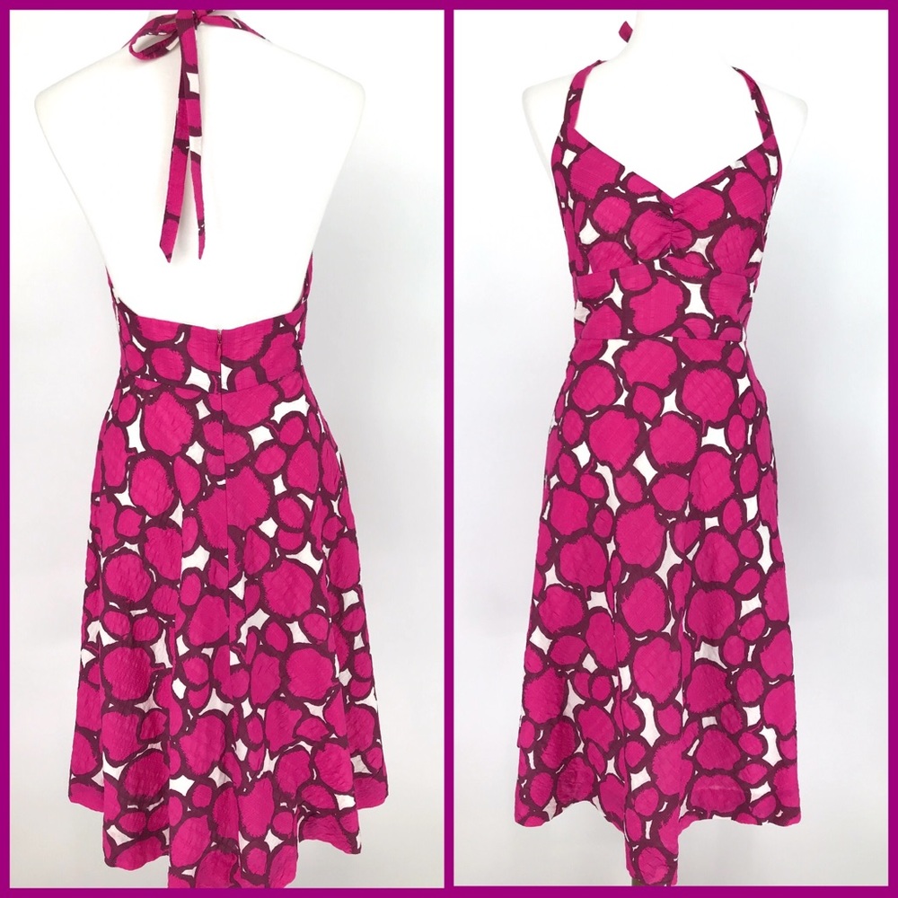 J Crew Dress Printed Halter Embossed A Lined Beach